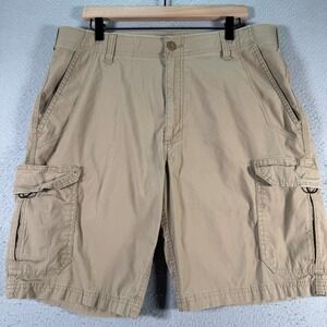 Lee Extreme Motion Cargo Shorts Men 36 Brown Lightweight Utility Comfort Stretch